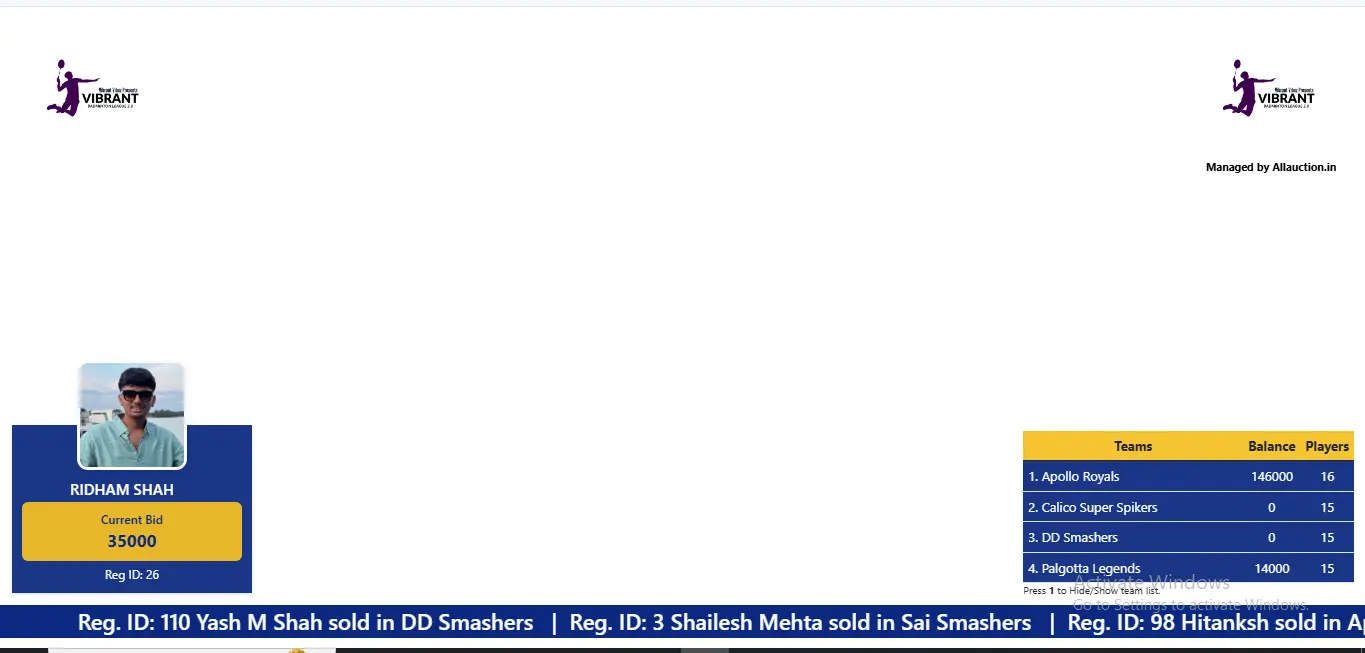 YouTube Bidding Ticker